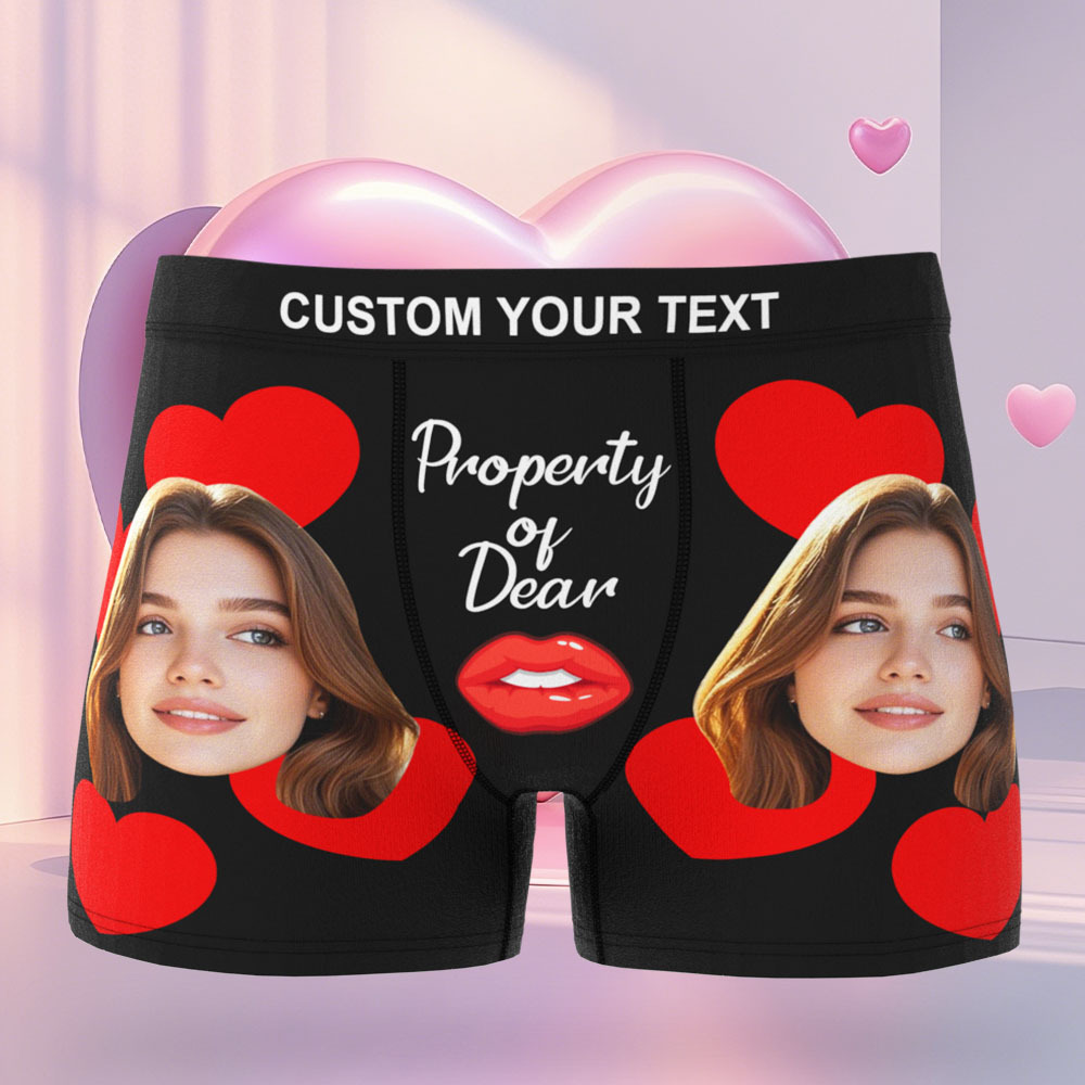 Men's Customized Face Boxer Personalised Use Only Photo Boxer Eggplants Underwear For Husband Boyfriend - MyFaceSocks