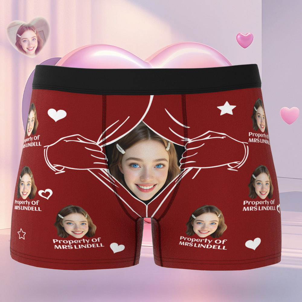 Custom Face Men's Boxer Underwear Personalized  Photo Funny Property Of Men's Boxer Briefs - MyFaceSocks
