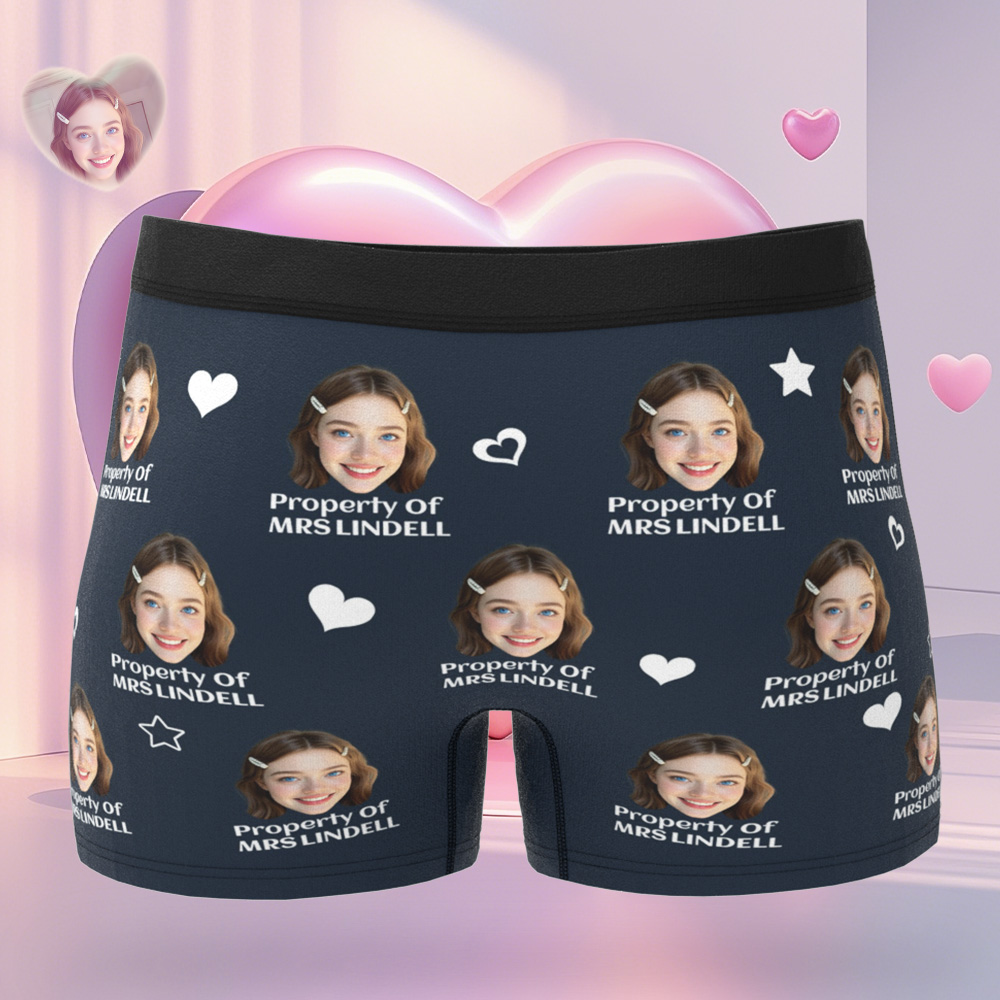 Custom Face Men's Boxer Underwear Personalized  Photo Funny Property Of Men's Boxer Briefs
