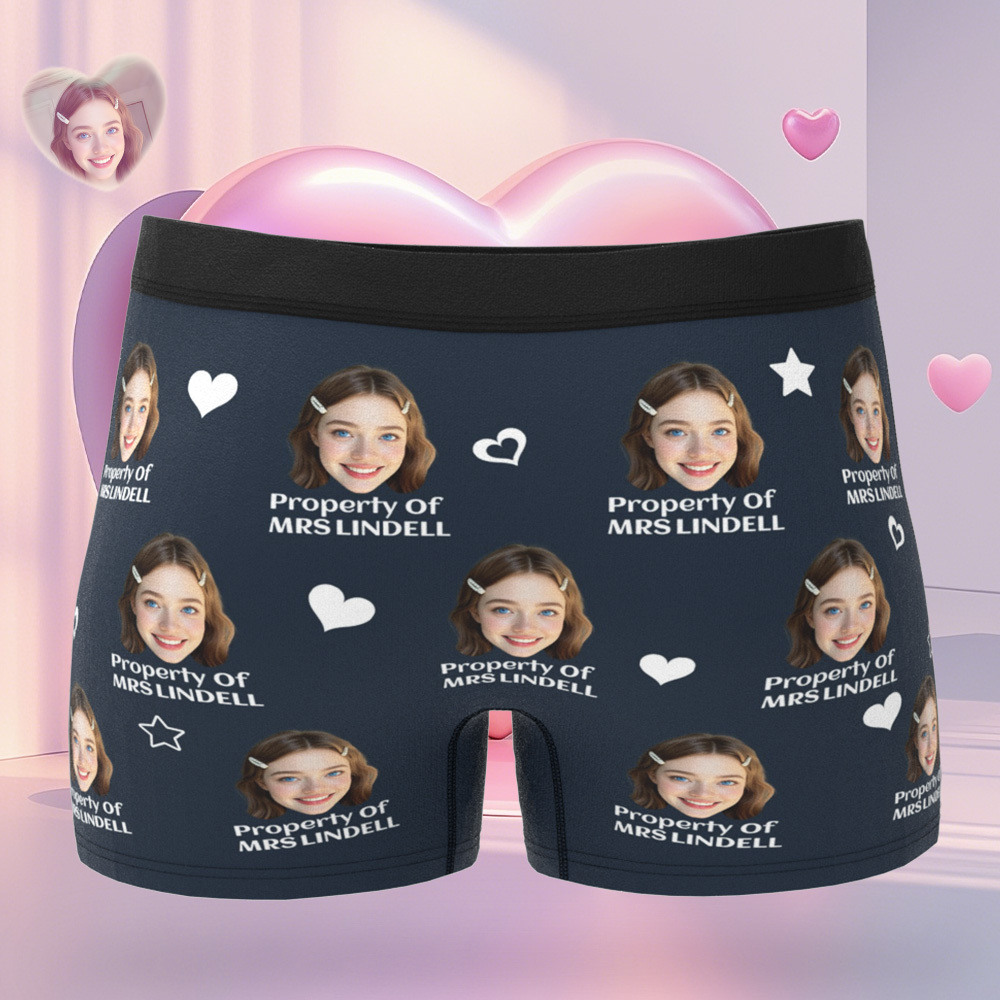 Custom Face Men's Boxer Underwear Personalized  Photo Funny Property Of Men's Boxer Briefs - MyFaceSocks