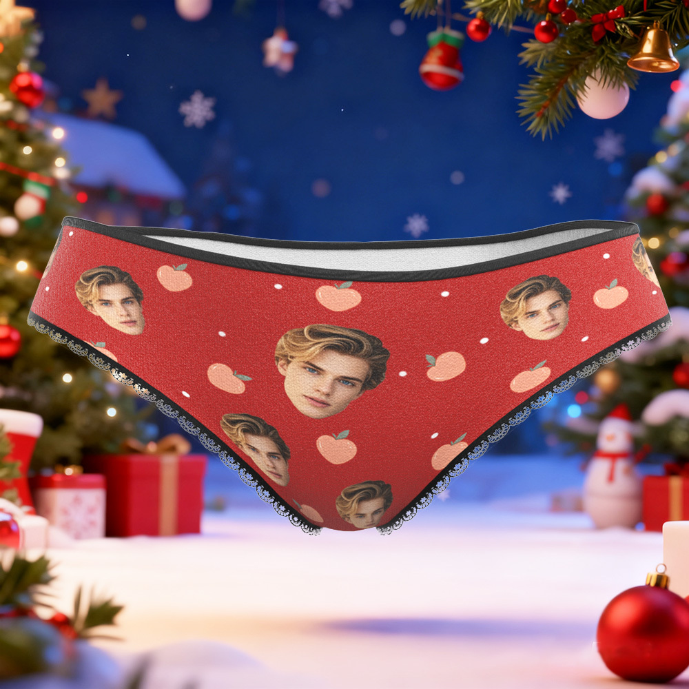 Custom Photo Panties Funny Underwear Briefs Personalized GRINCH I'm all TOASTY INSIDE Photo Gifts For Christmas Women's Briefs - MyFaceSocks