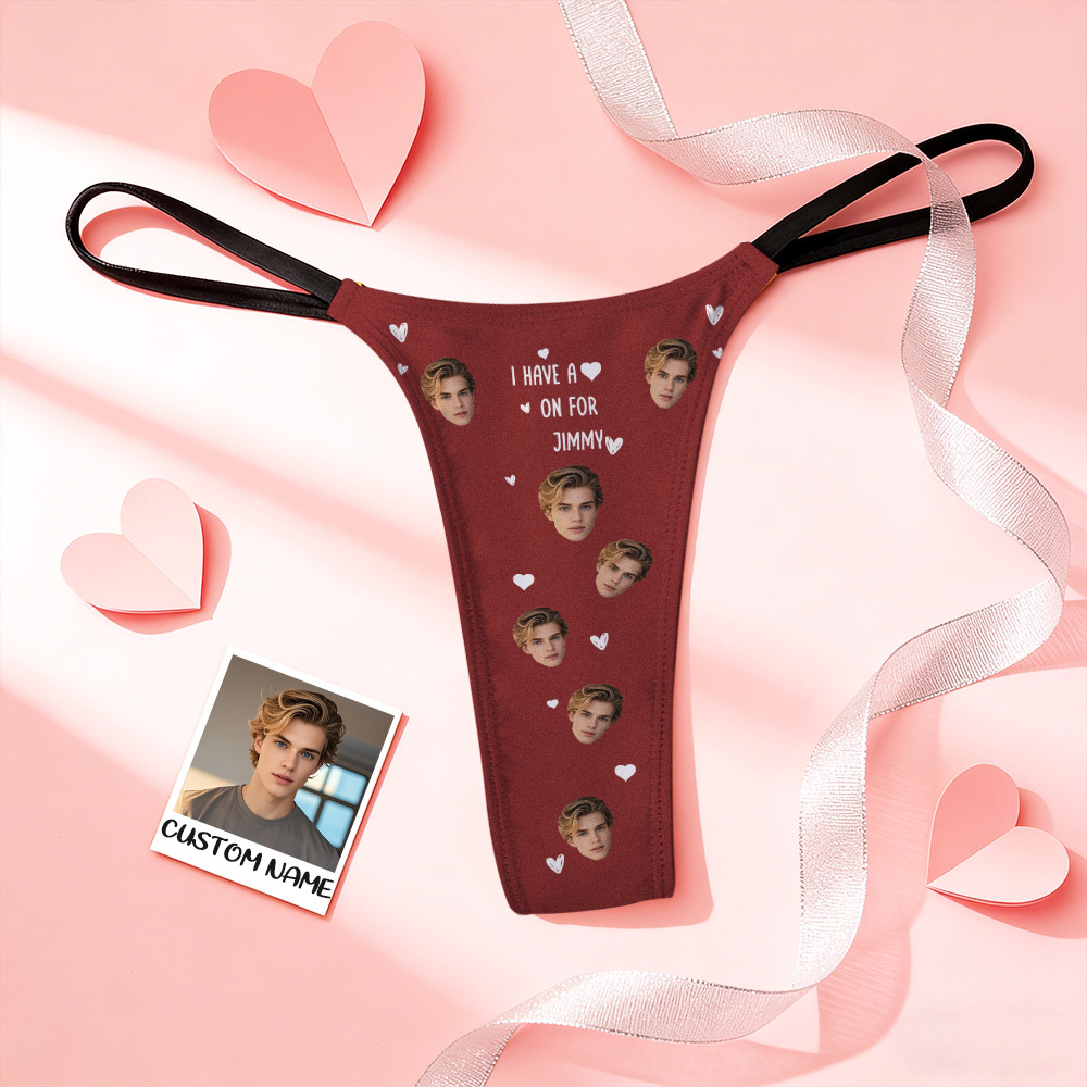 Custom Thongs Face Name Photo Panties Funny Underwear Briefs I HAVE A ON FOR HIM Valentine Gift - MyFaceSocks