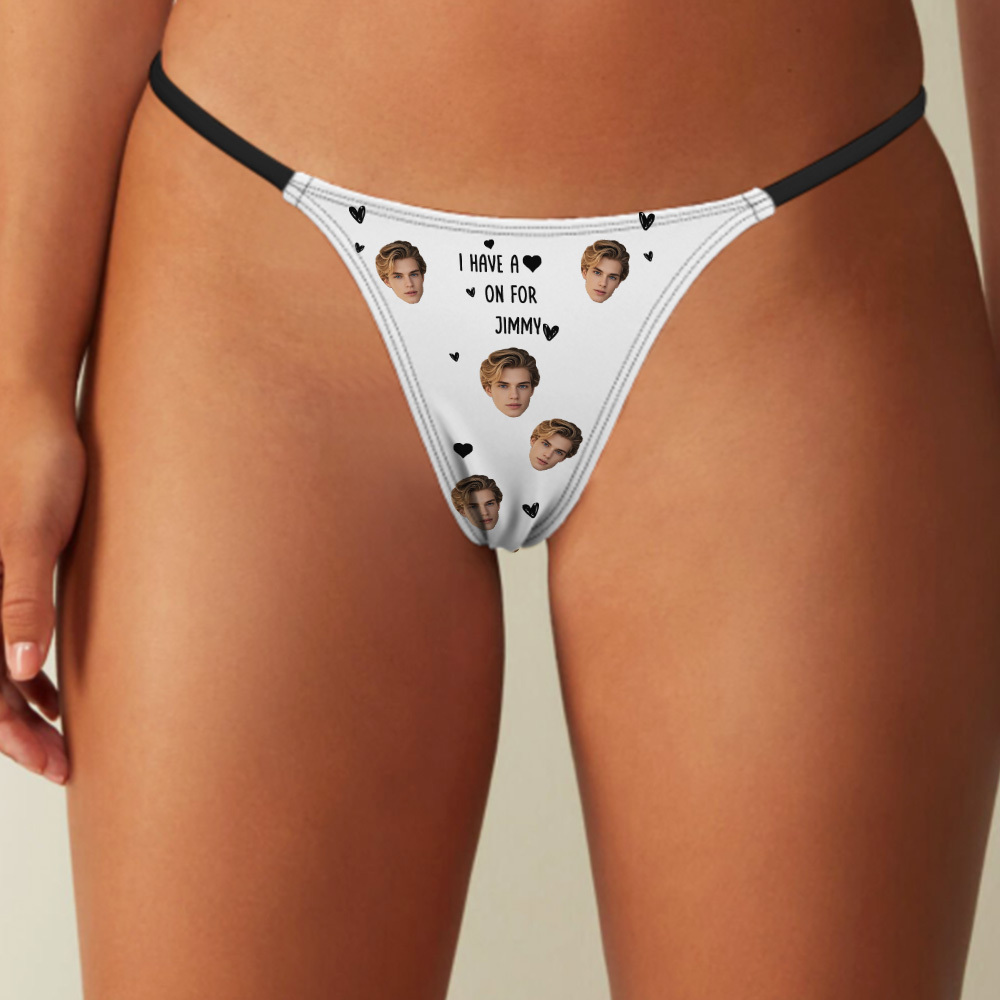 Custom Thongs Face Name Photo Panties Funny Underwear Briefs I HAVE A ON FOR HIM Valentine Gift - MyFaceSocks