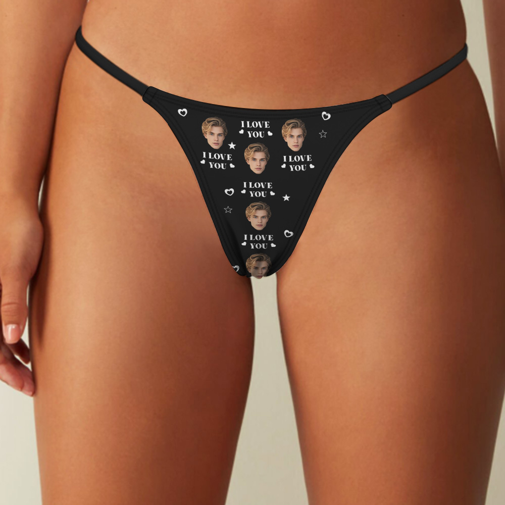 Custom Thongs Face Heart Photo Panties Funny I Love You Underwear Briefs Valentine Gift - MyFaceSocks
