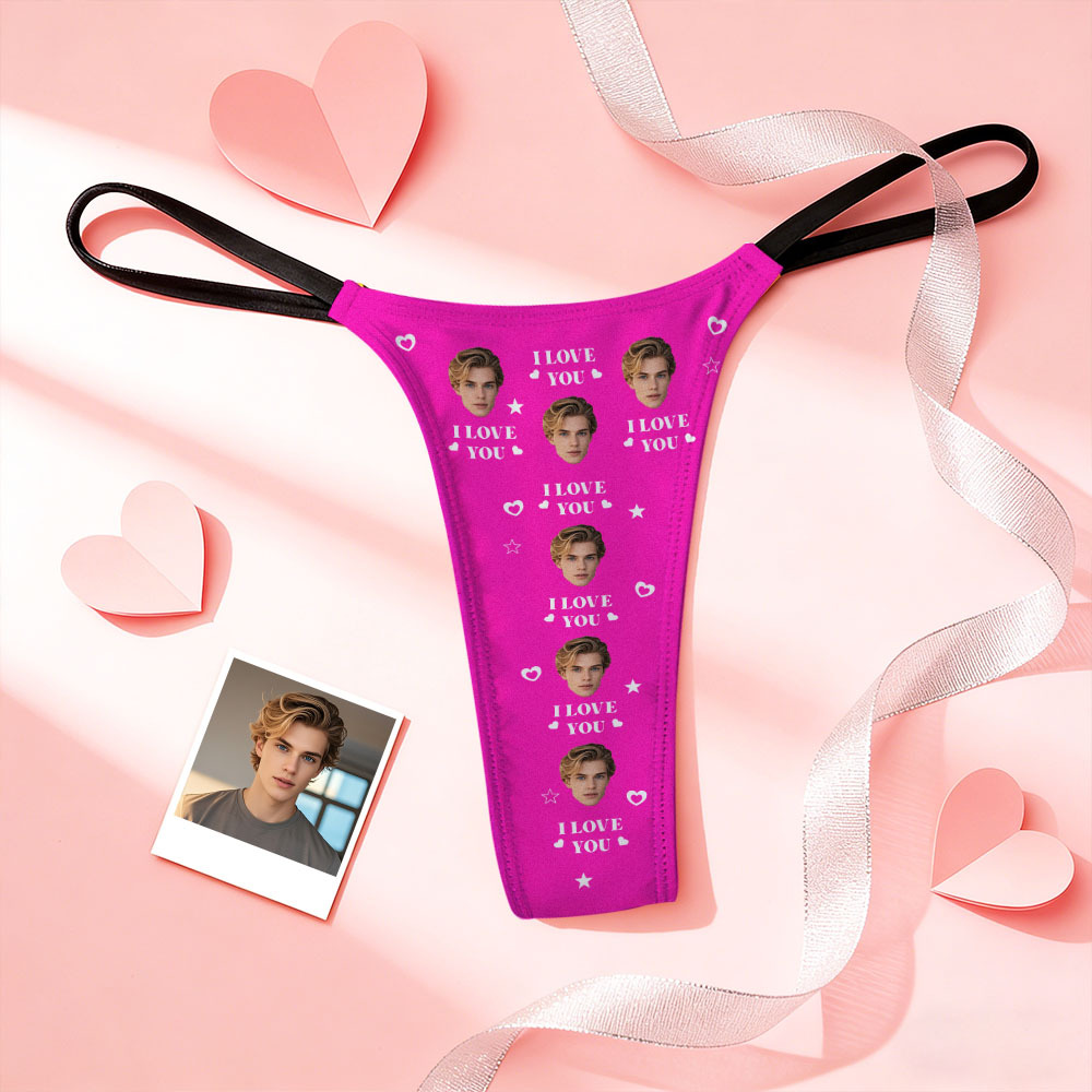 Custom Thongs Face Heart Photo Panties Funny I Love You Underwear Briefs Valentine Gift - MyFaceSocks