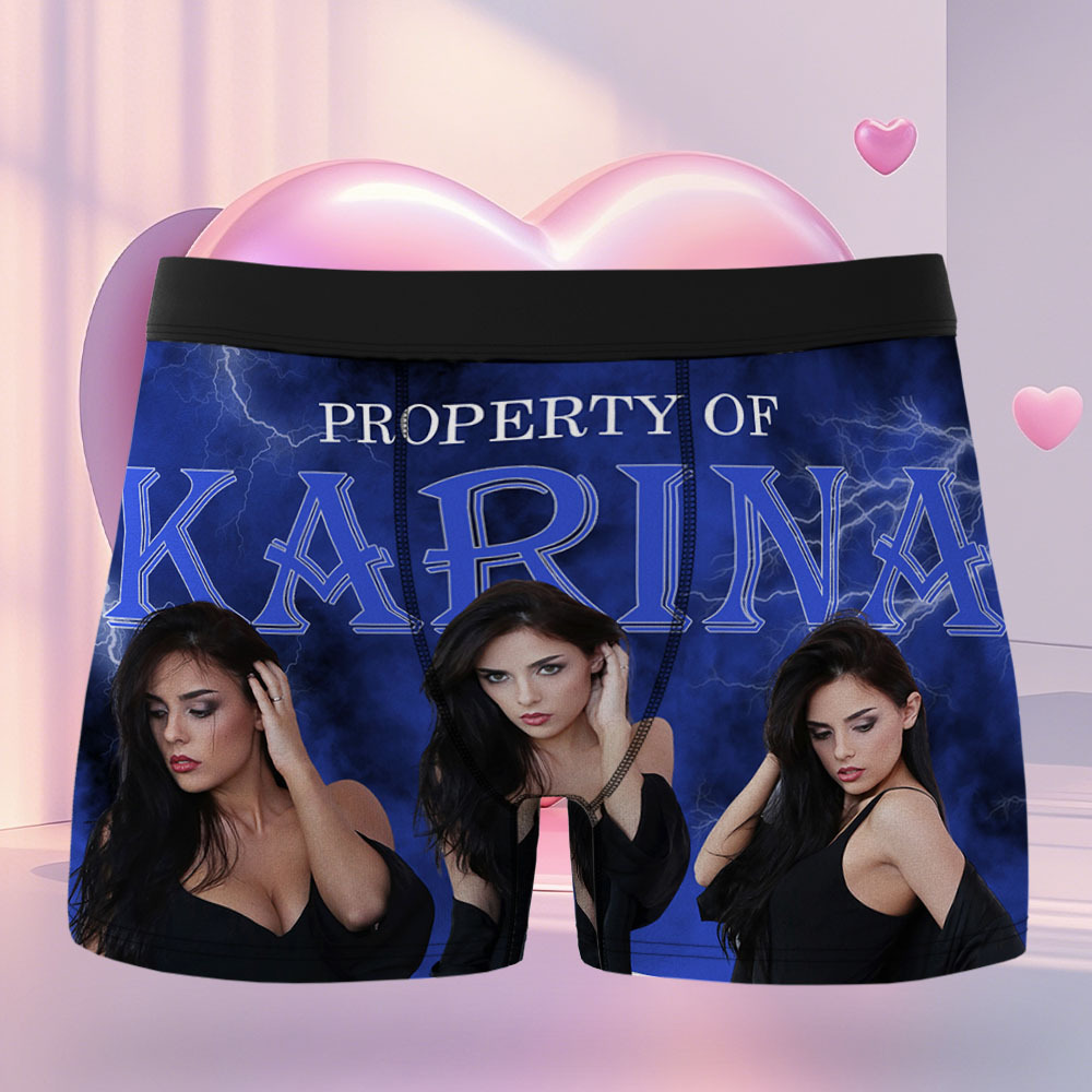 Custom Mens Vintage Photo Boxer Personalized Belt Color Face Boxers Valentines Day Underwear - MyFaceSocks