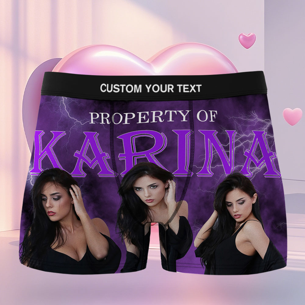 Custom Mens Vintage Photo Boxer Personalized Belt Color Face Boxers Valentines Day Underwear - MyFaceSocks