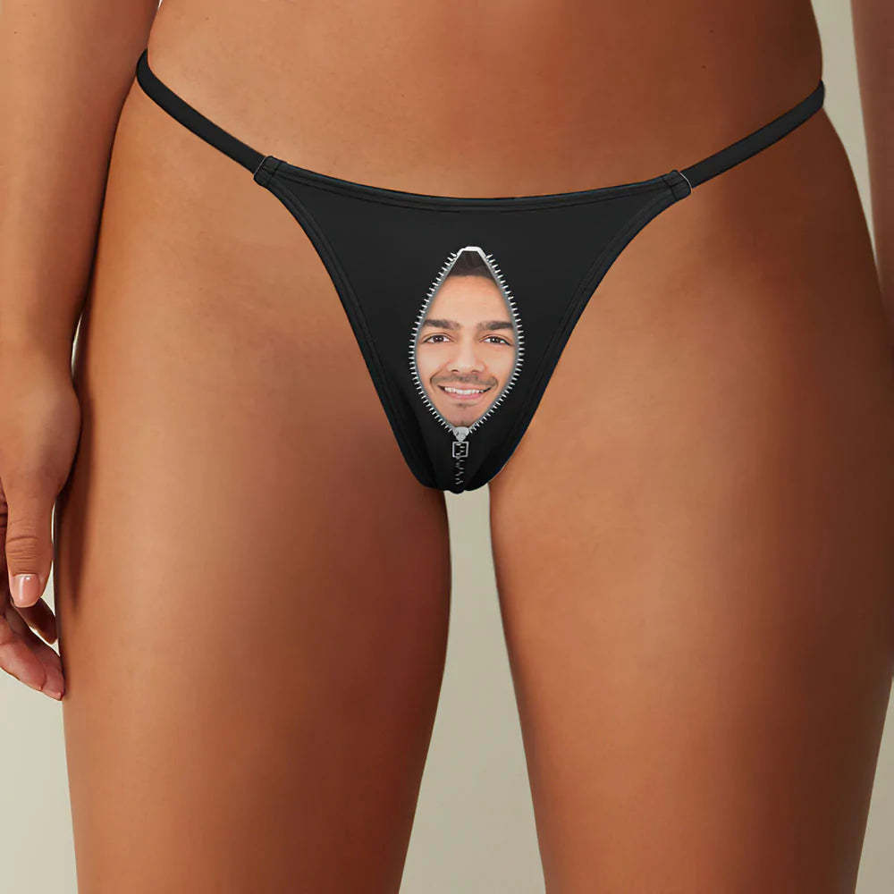 Custom Face Zipper Sexy Women's Tanga Thong - MyFaceSocks