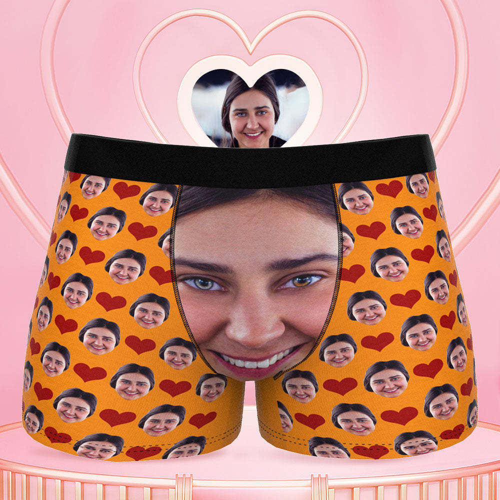 Custom Face Boxer Shorts Love Heart
