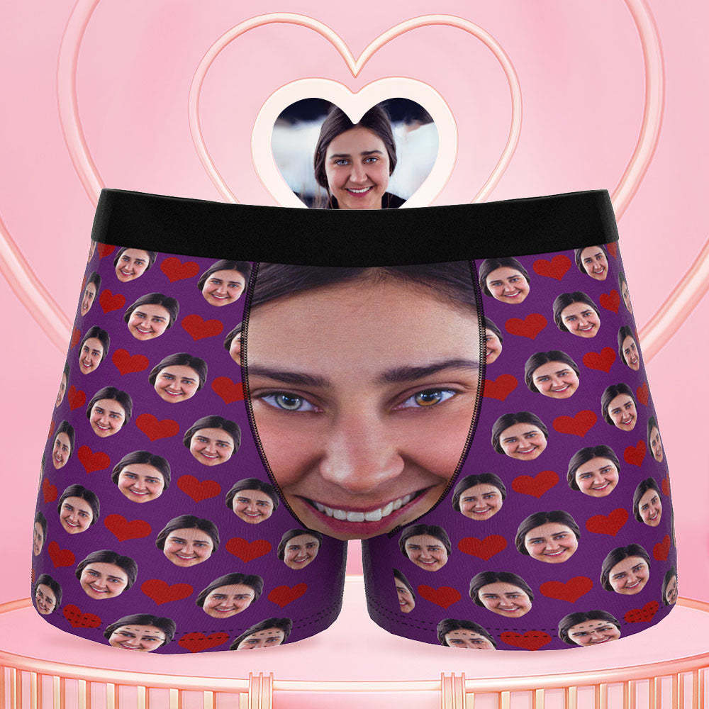 Custom Face Boxer Shorts Love Heart