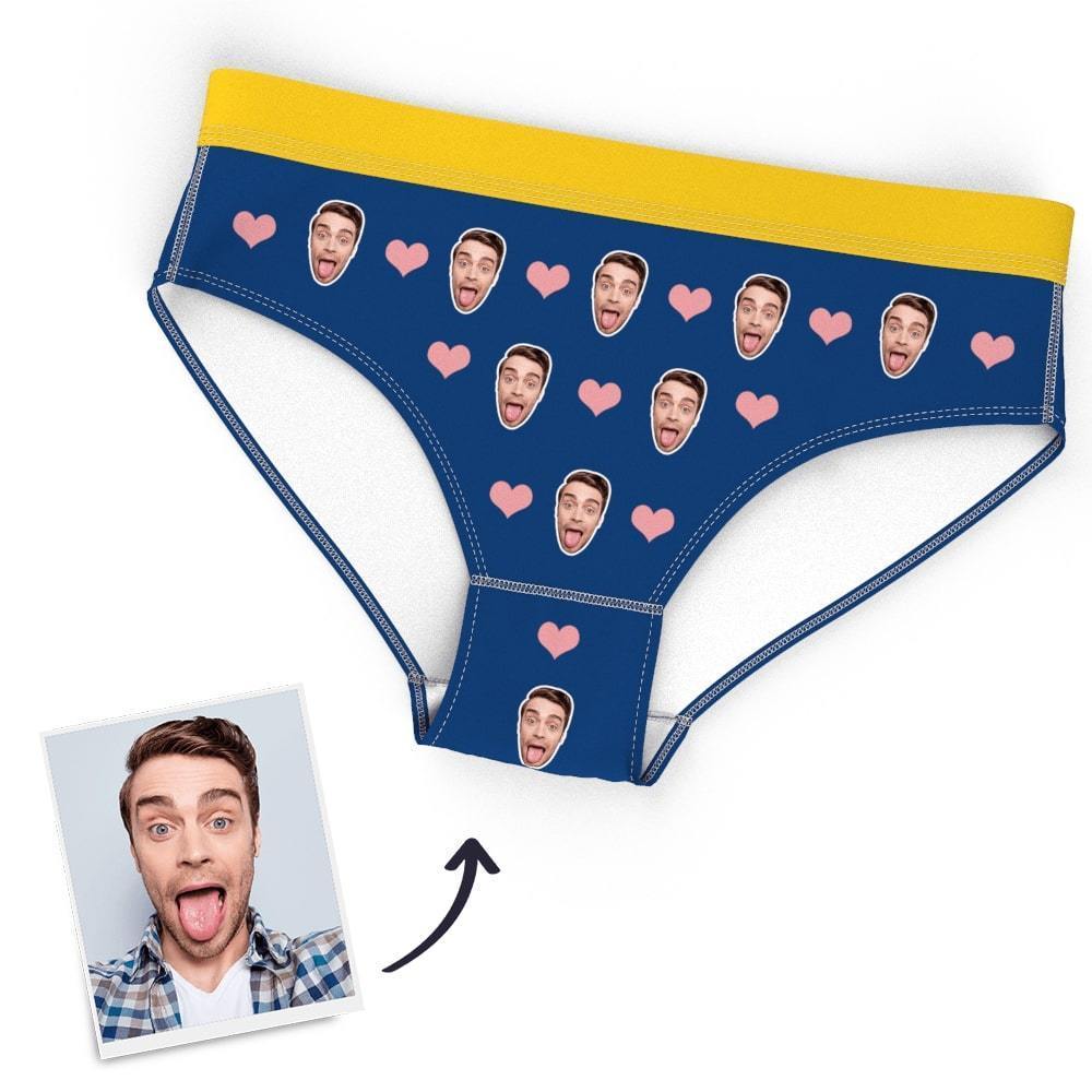 Custom Face Women Panties Heart Underwear Printed Sexy Funny Panties