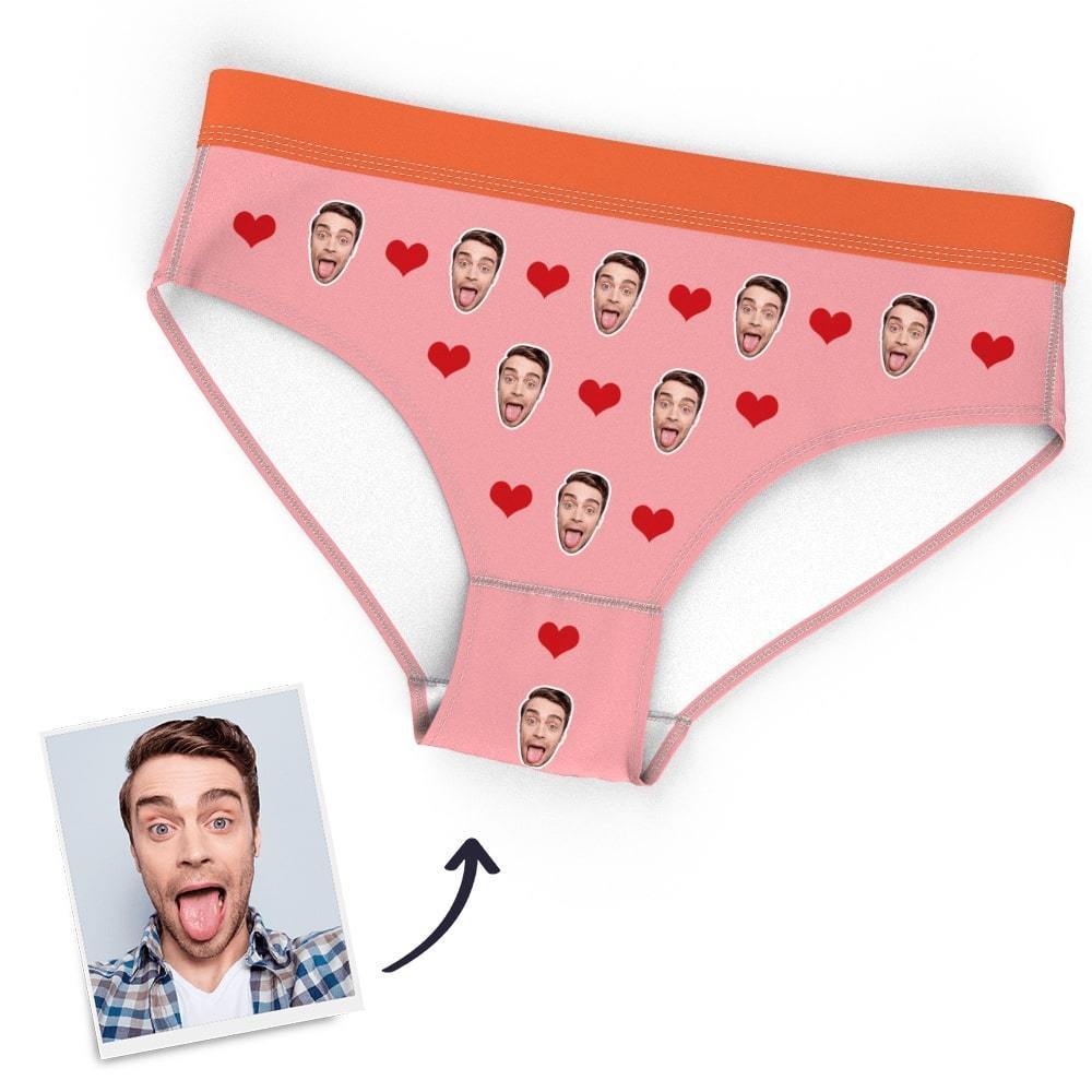 Custom Face Women Panties Heart Underwear Printed Sexy Funny Panties