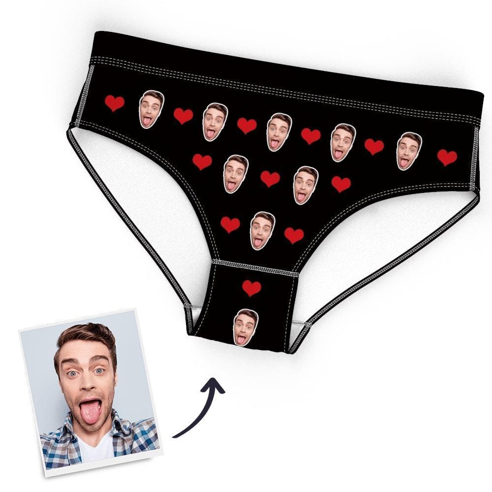 Custom Face Women Panties Heart Underwear Printed Sexy Funny Panties