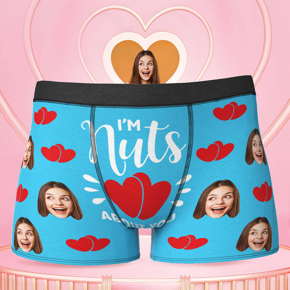 Custom Face Boxer Shorts - I'm Nuts About You