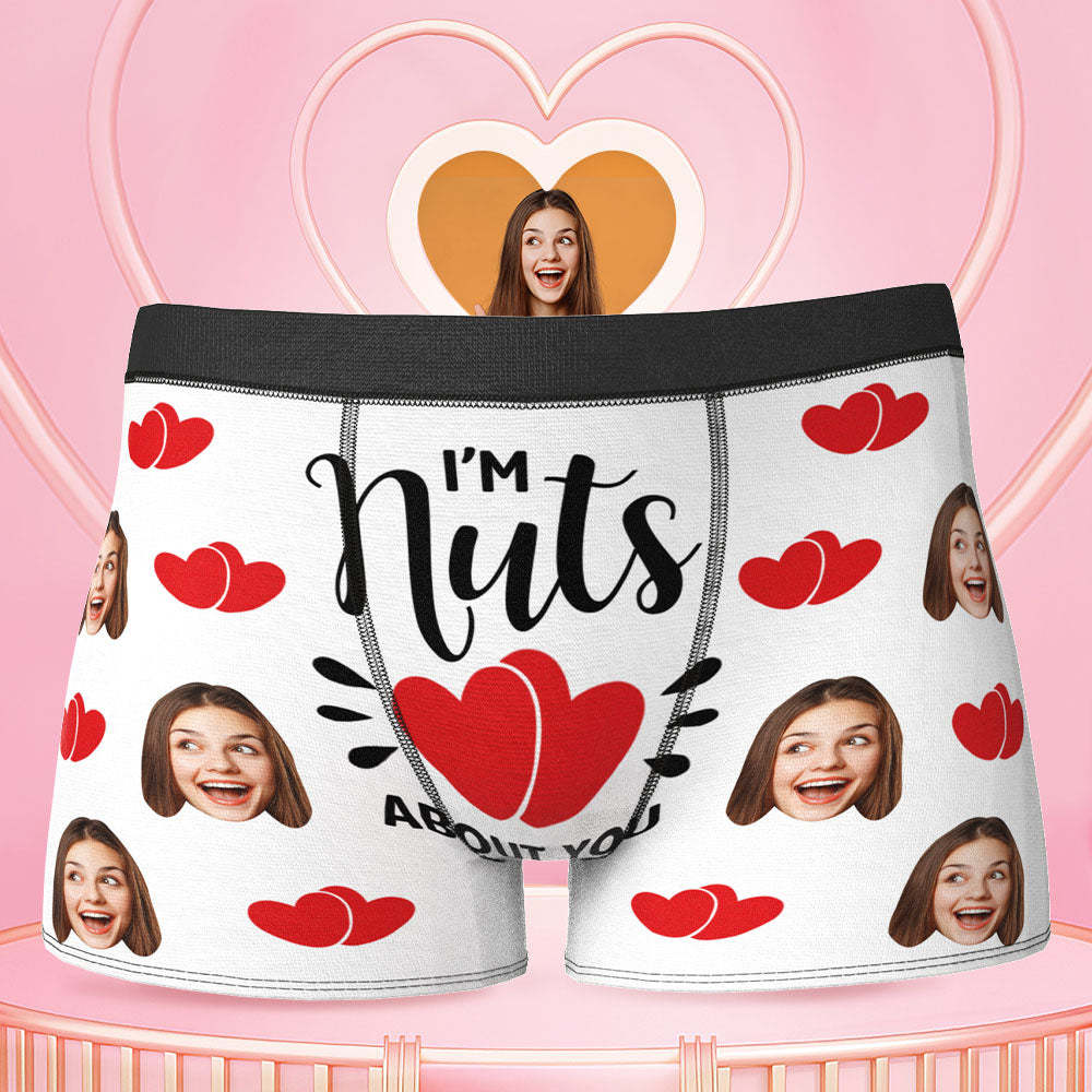 Custom Face Boxer Shorts - I'm Nuts About You