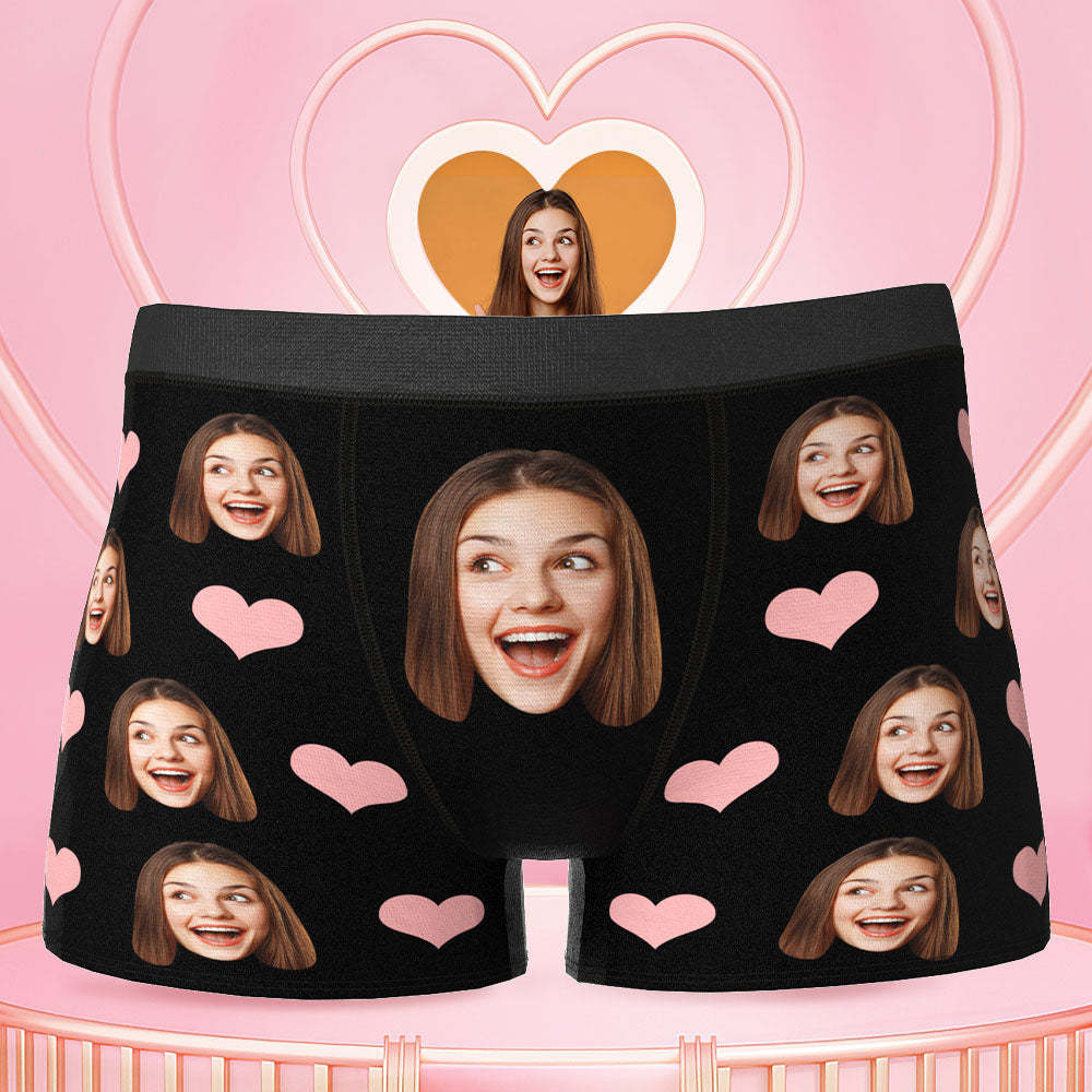 Custom Face Boxer Briefs Personalize Photo Underwear for Men Gifts for Boyfriend Husband