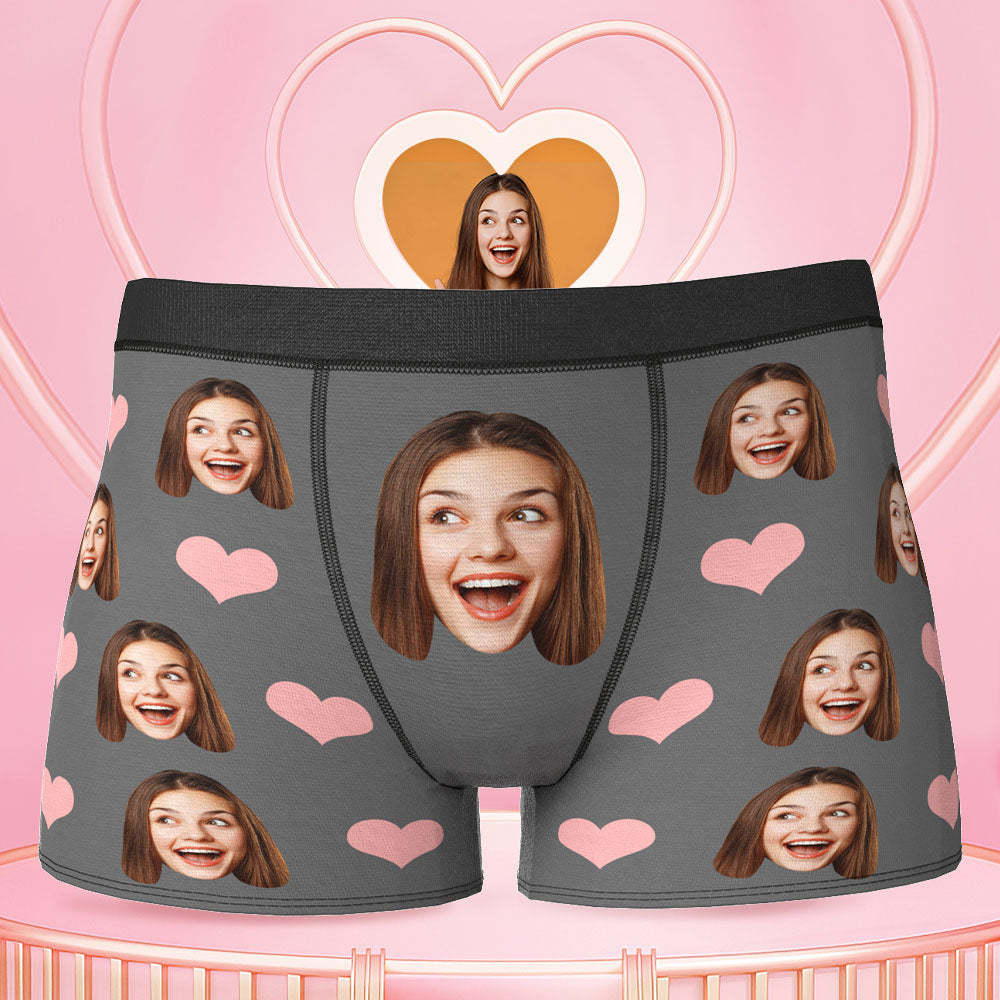 Custom Face Boxer Briefs Personalize Photo Underwear for Men Gifts for Boyfriend Husband