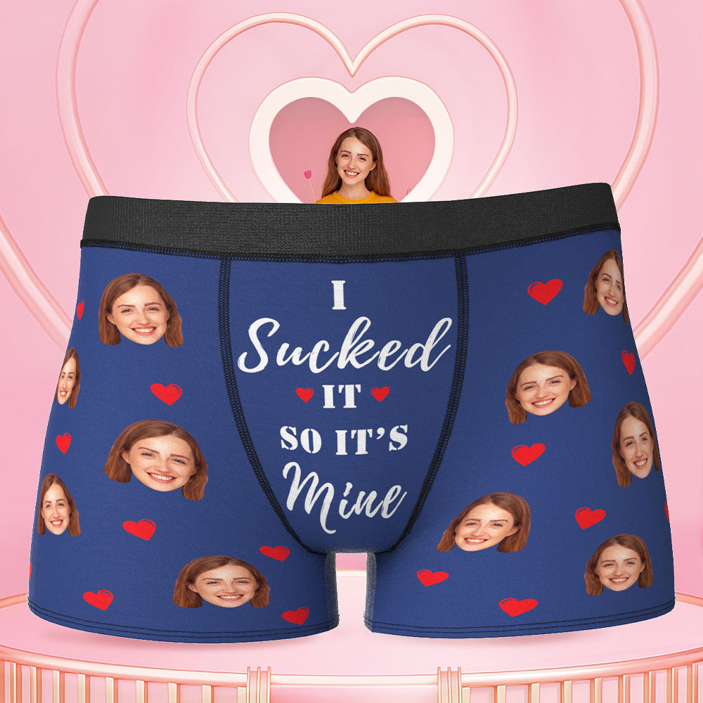 Printed in U.S.A Personalized Funny Face Boxers Custom Photo Underwear Gift For Men-it's Mine Green