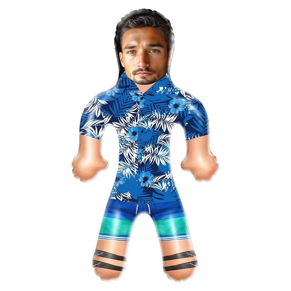 Personalized Blow Up Dolls Hawaiian Shirt Mountains Funny Inflatable Man Printed Face for Party Favors - MyFaceSocks