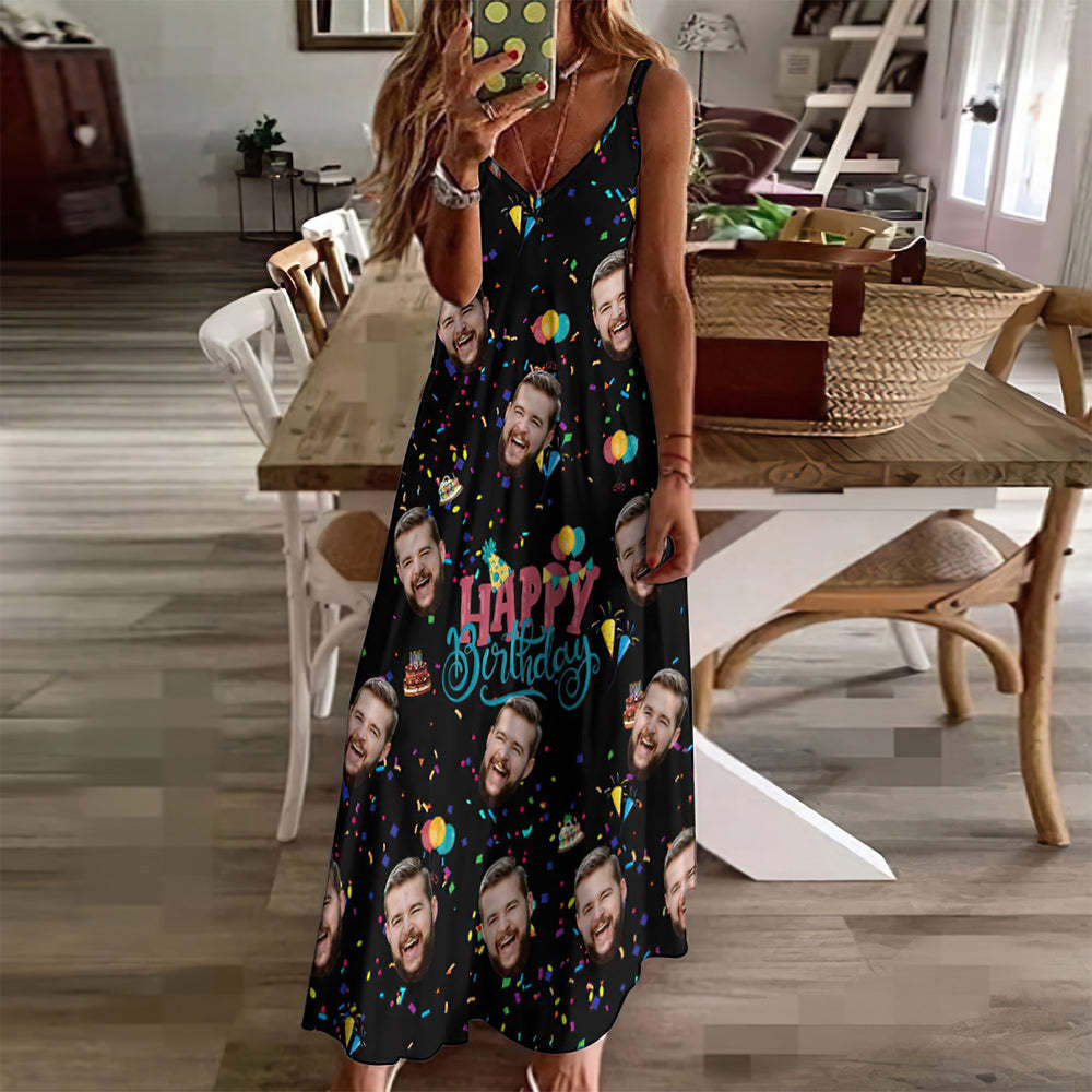 Custom Face Streamer Unique Birthday Gift Long Dress And Shirt Couple Outfit - MyFaceSocks