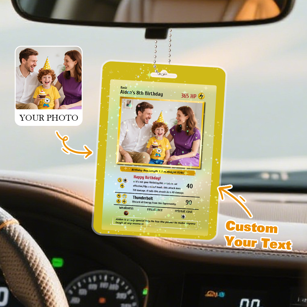 Custom Cute Pet Poke Car Ornament Personalized Cartoon Photo Hanging Decoration with Your Dog or Cat for Pet Lovers - MyFaceSocks