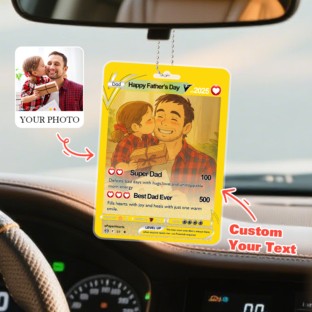 Custom Cute Pet Poke Car Ornament Personalized Cartoon Photo Hanging Decoration with Your Dog or Cat for Pet Lovers - MyFaceSocks