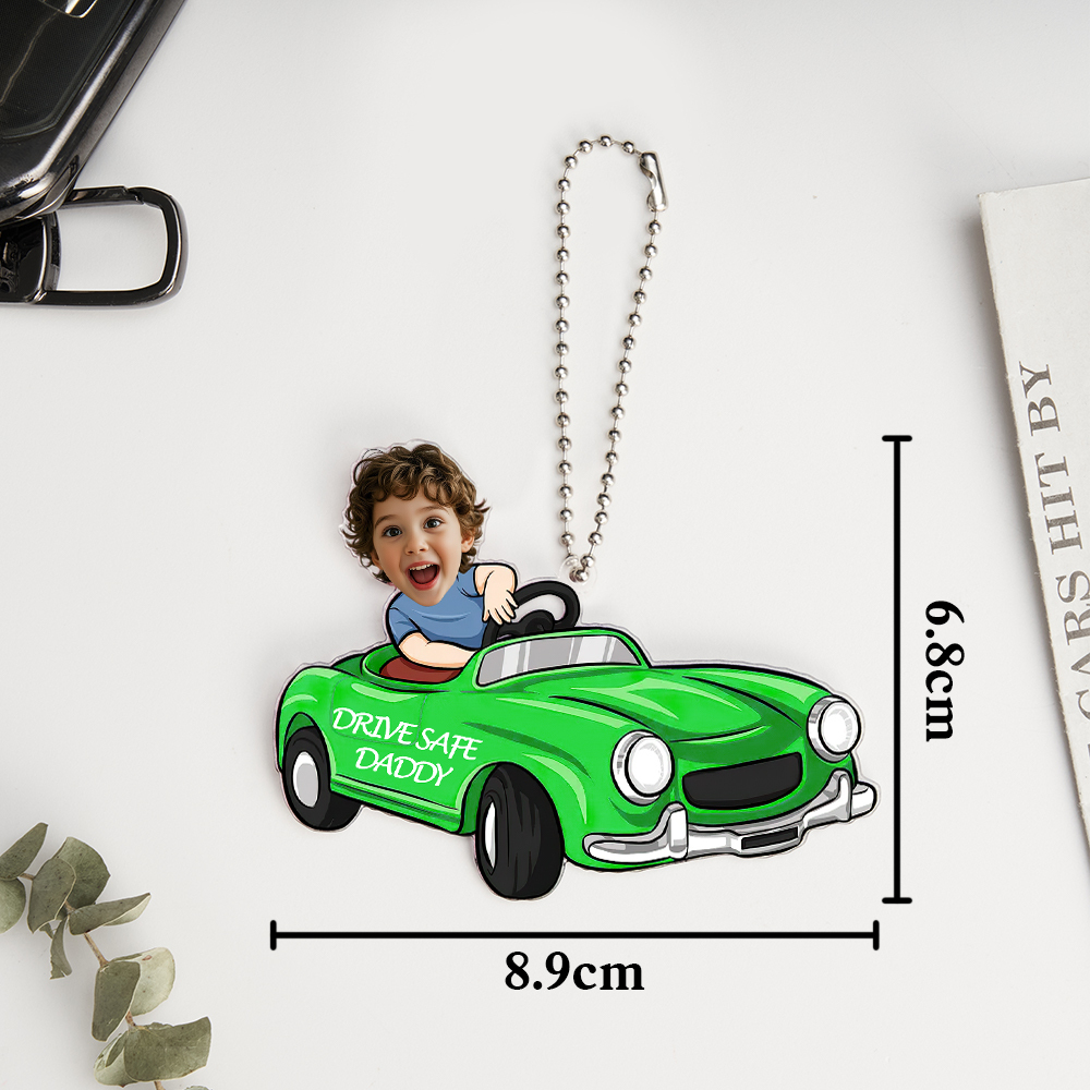 Father's Day Gifts Personalized Custom Car Acrylic Drive Safe Daddy Ornament - MyFaceSocks