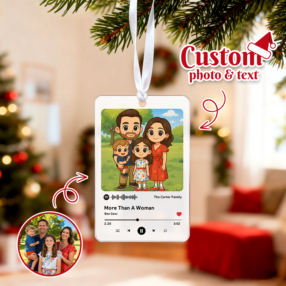 Photo Car Ornament Christmas Gifts Car Ornament Personalized Gifts for Him Custom Photo Car Ornament Couple Ornament - MyFaceSocks