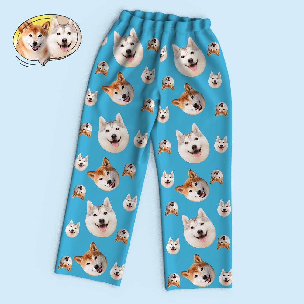 Custom Face Long Sleeve Pajamas Sleepwear Set - Funny Dog Face