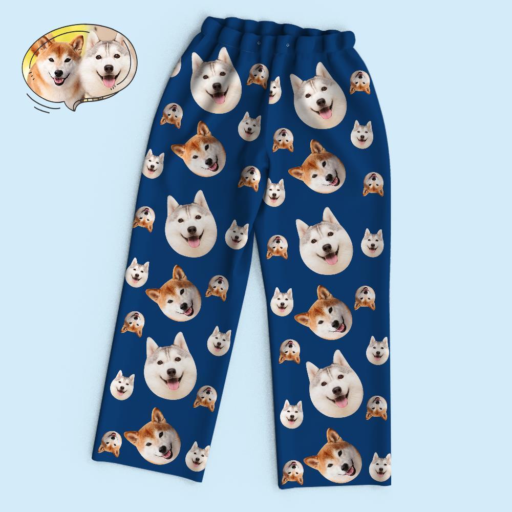 Custom Face Long Sleeve Pajamas Sleepwear Set - Funny Dog Face