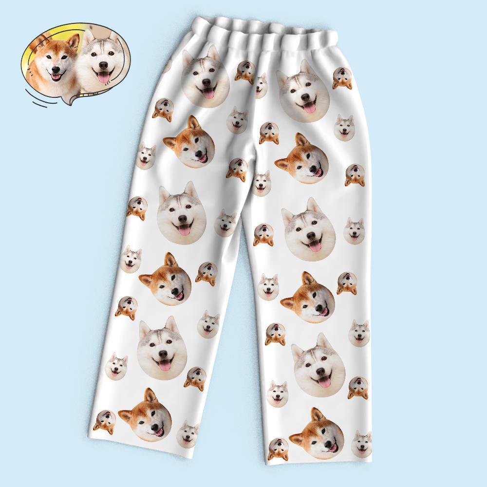 Custom Face Long Sleeve Pajamas Sleepwear Set - Funny Dog Face