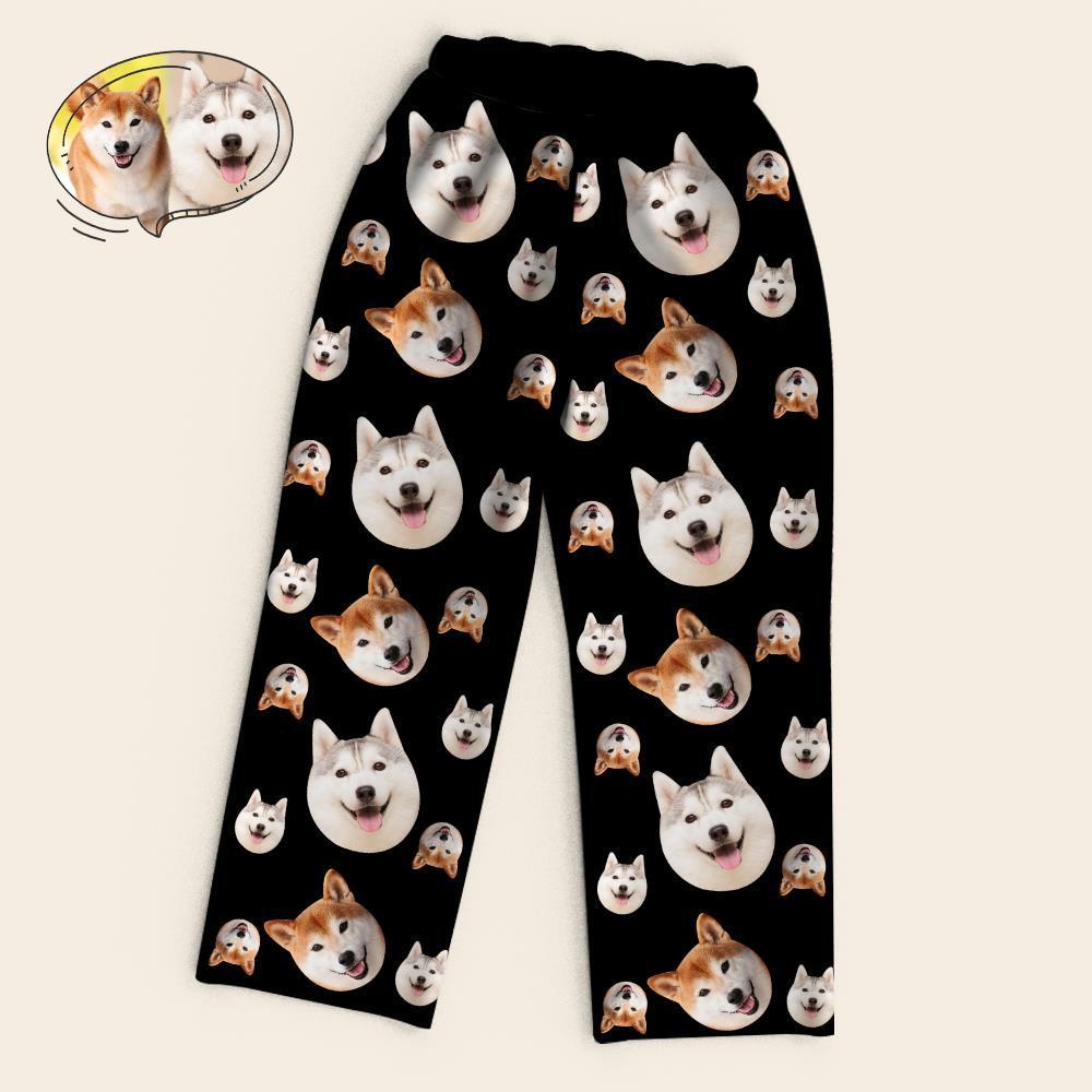 Custom Face Long Sleeve Pajamas Sleepwear Set - Funny Dog Face