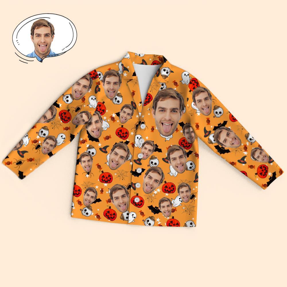 Custom Face Long Sleeve Pajamas Sleepwear Set - Halloween Party