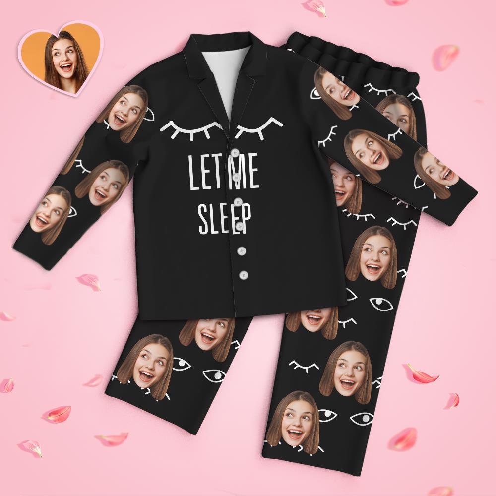 Custom Face Long Sleeve Pajamas Sleepwear Set - LET ME SLEEP