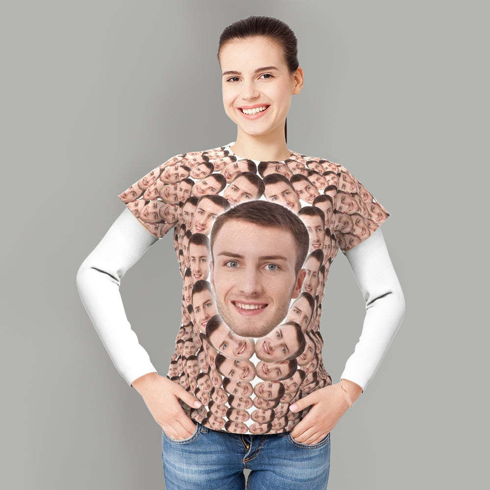 Custom My Face Personalized T-shirt Funny Man Photo All Over Print Tee - MyFaceSocks
