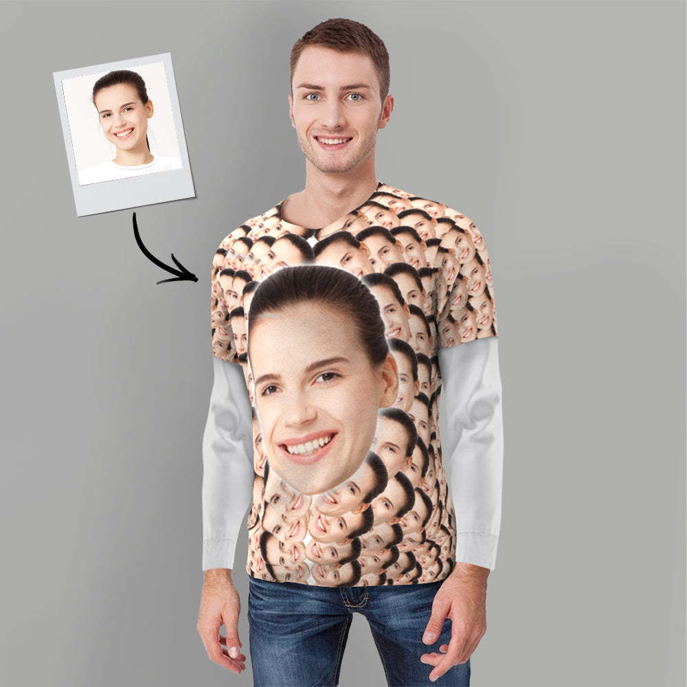 Custom My Face Personalized T-shirt Funny Man Photo All Over Print Tee - MyFaceSocks