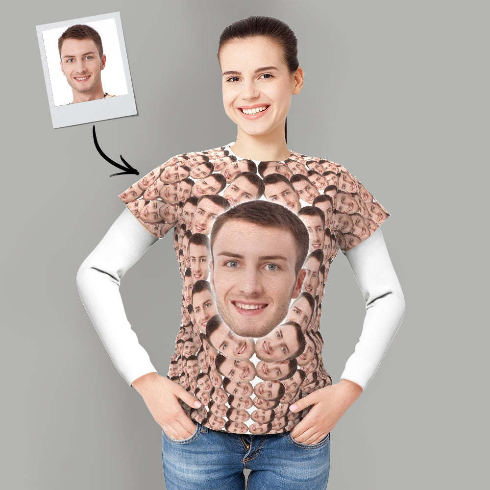 Custom My Face Personalized T-shirt Funny Man Photo All Over Print Tee - MyFaceSocks