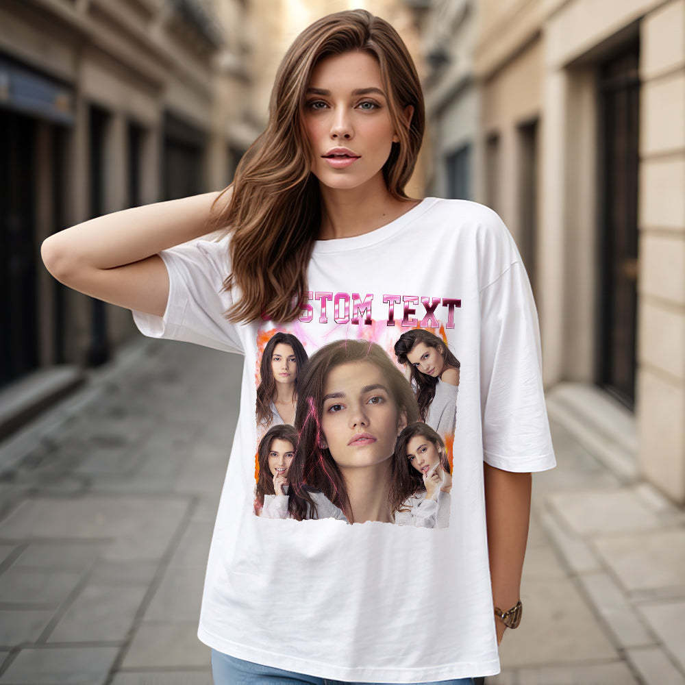Custom Text and Photo Vintage Tee Custom Bootleg T-Shirts for Men and Women - MyFaceSocks