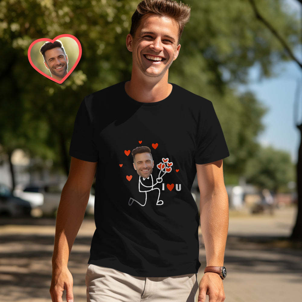 Custom Couple Matching T-shirts I Love You Too Personalized Matching Couple Shirts Valentine's Day Gift - MyFaceSocks