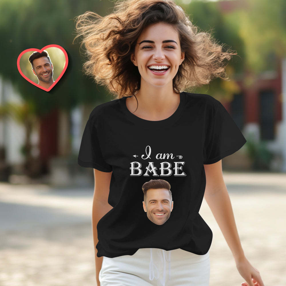 Custom Couple Matching T-shirts Love Babe Personalized Matching Couple Shirts Valentine's Day Gift - MyFaceSocks