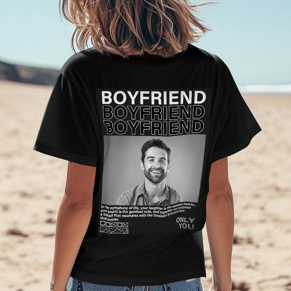 Custom Photo T-shirts Personalized Pictures T-shirt Valentine's Day Gifts for Couples - MyFaceSocks