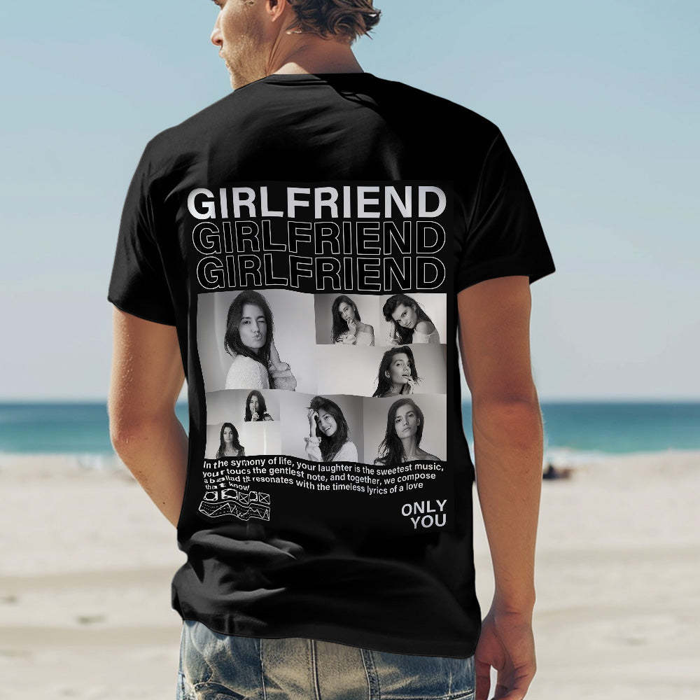 Custom Photo T-shirts Personalized Pictures T-shirt Valentine's Day Gifts for Couples - MyFaceSocks