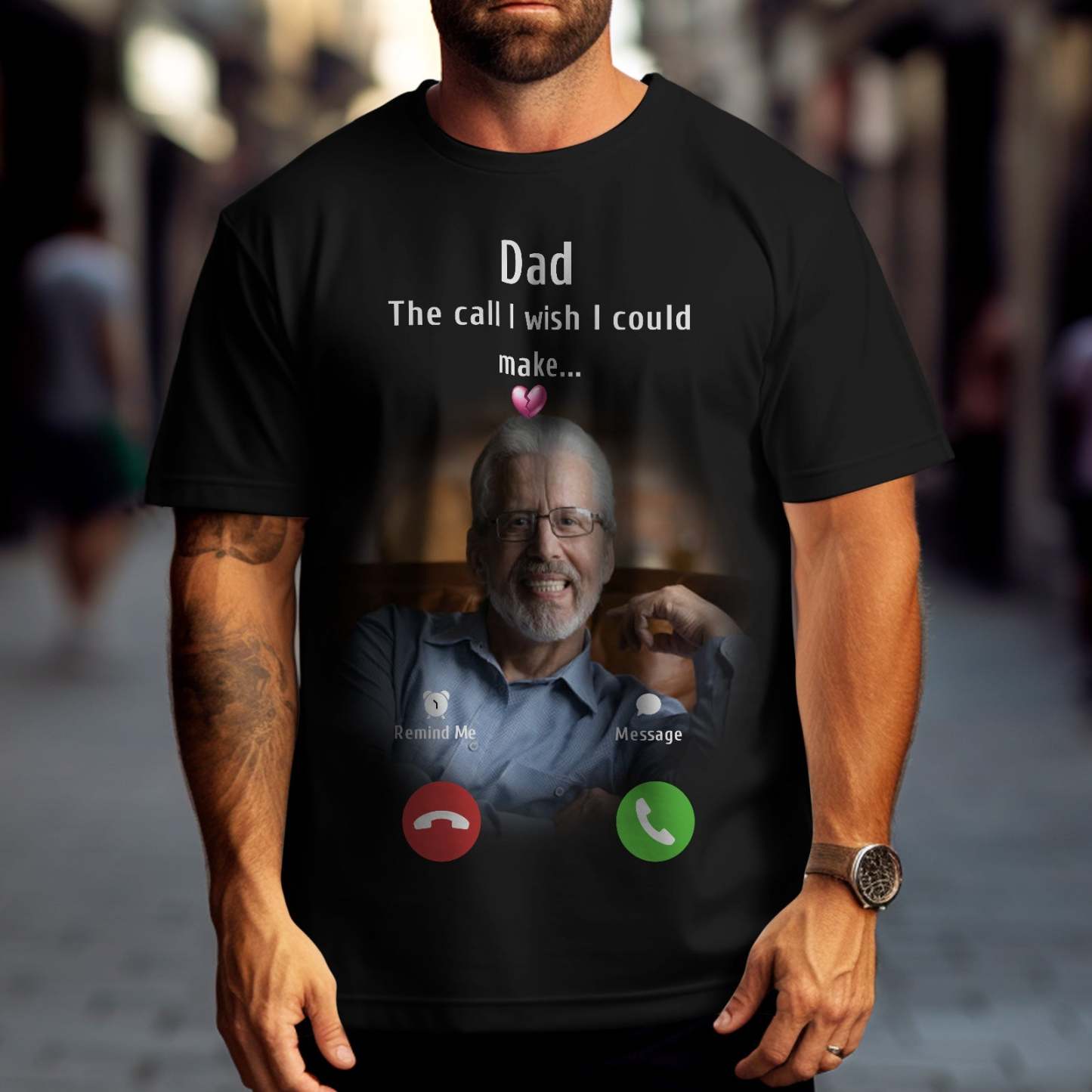 Custom Photo Memorial Mom T-shirt Memorial Gift Idea Personalized Shirt The Call I Wish I Could Make - MyFaceSocks