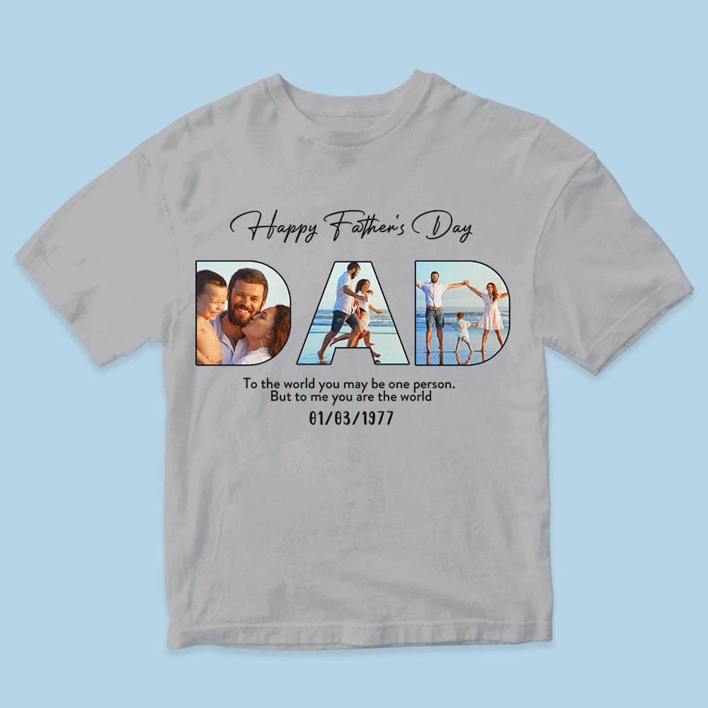 Custom T-shirt Personalized  Dad Photo Father's Day  Gift for Him - MyHawaiianShirts