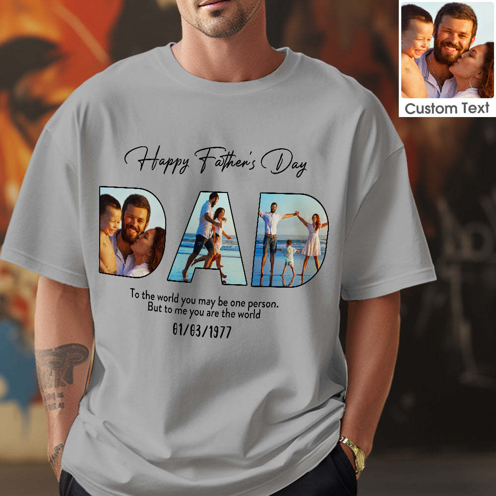 Custom T-shirt Personalized Dad Photo Father's Day Gift for Him