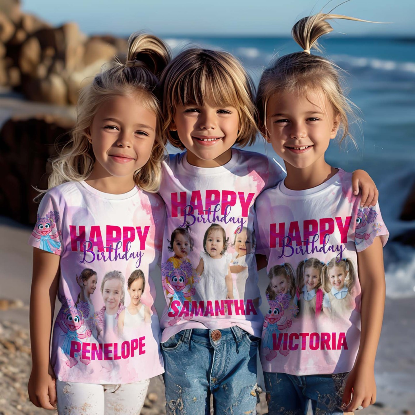 Custom Face T Shirt Personalized T-shirt Gift For Kids Birthday Cute Gift Dad & Son Matching Shirts