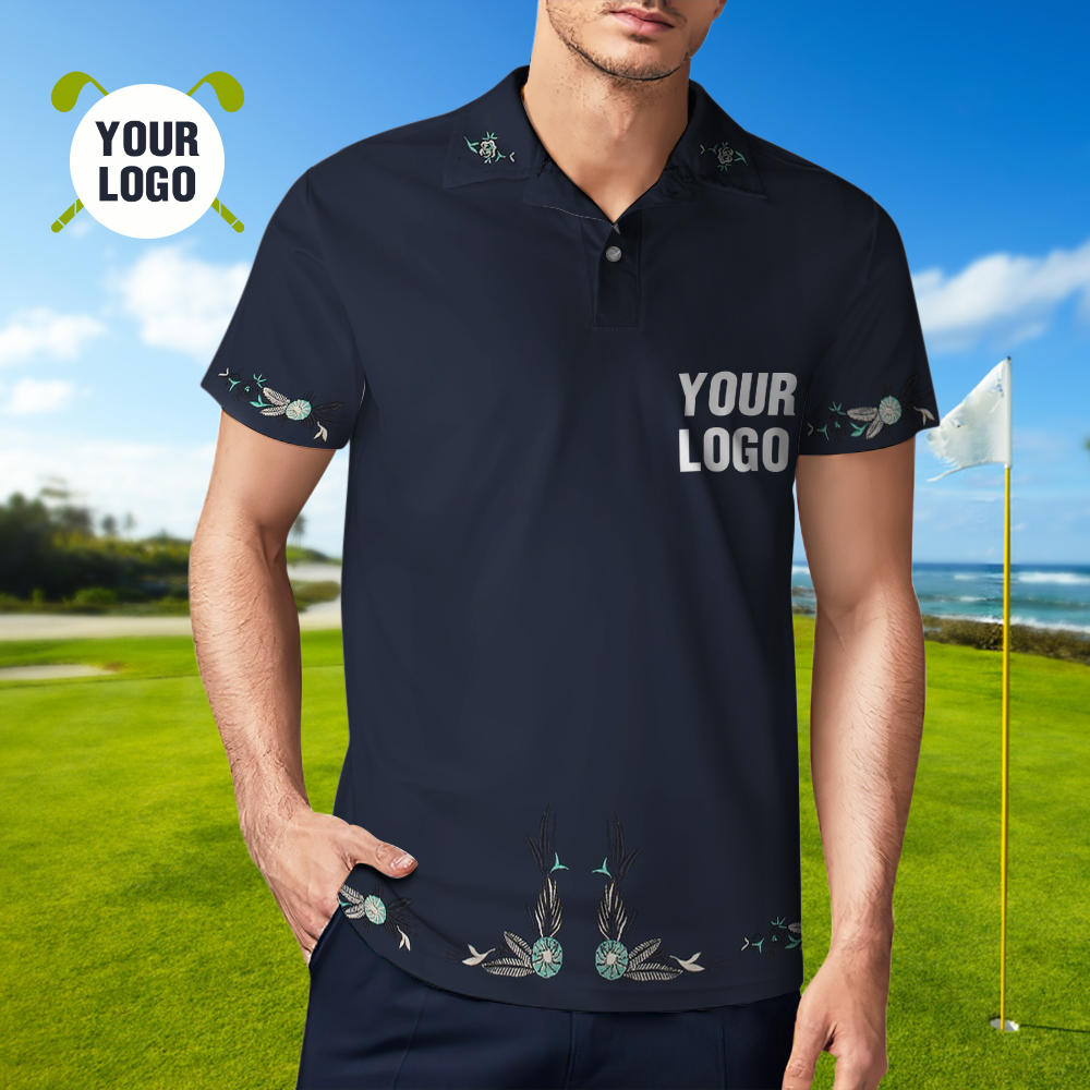 Custom Face Polo Shirts for Men Personalized Men's Polo Shirts Logo Shirts Birthday Vacation Gift for Him Dad