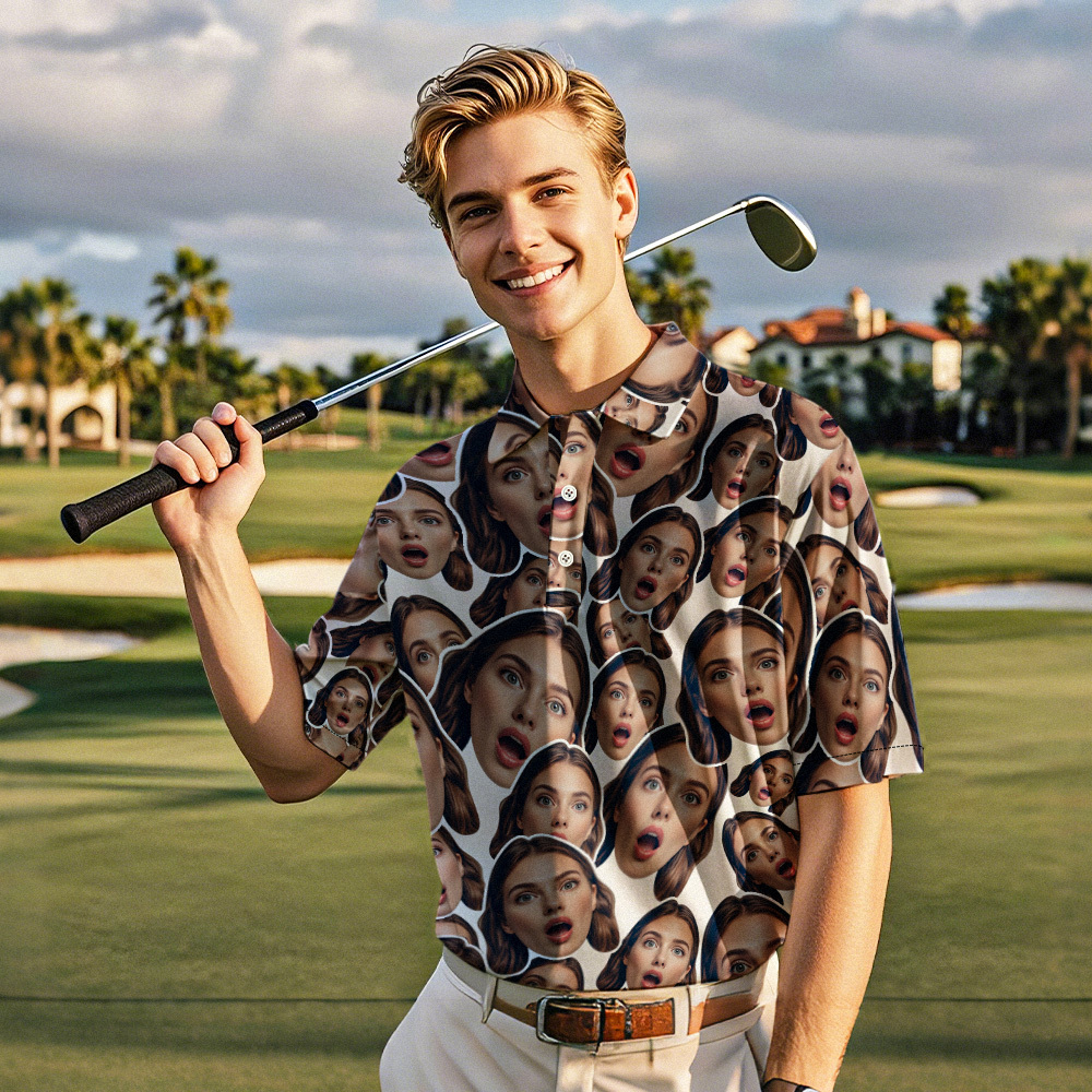 Custom Mash Face Polo Shirt For Men Weekend Forecast Beer And Golf Polo Shirt For Lovers