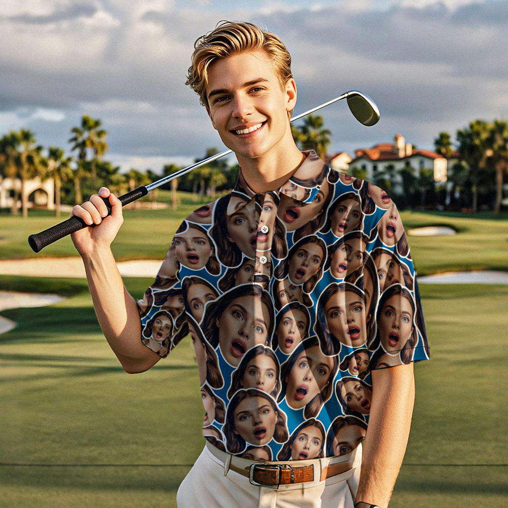 Custom Mash Face Polo Shirt For Men Weekend Forecast Beer And Golf Polo Shirt For Lovers