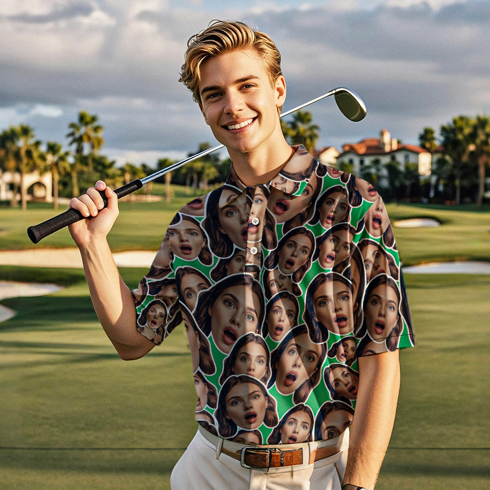 Custom Mash Face Polo Shirt For Men Weekend Forecast Beer And Golf Polo Shirt For Lovers